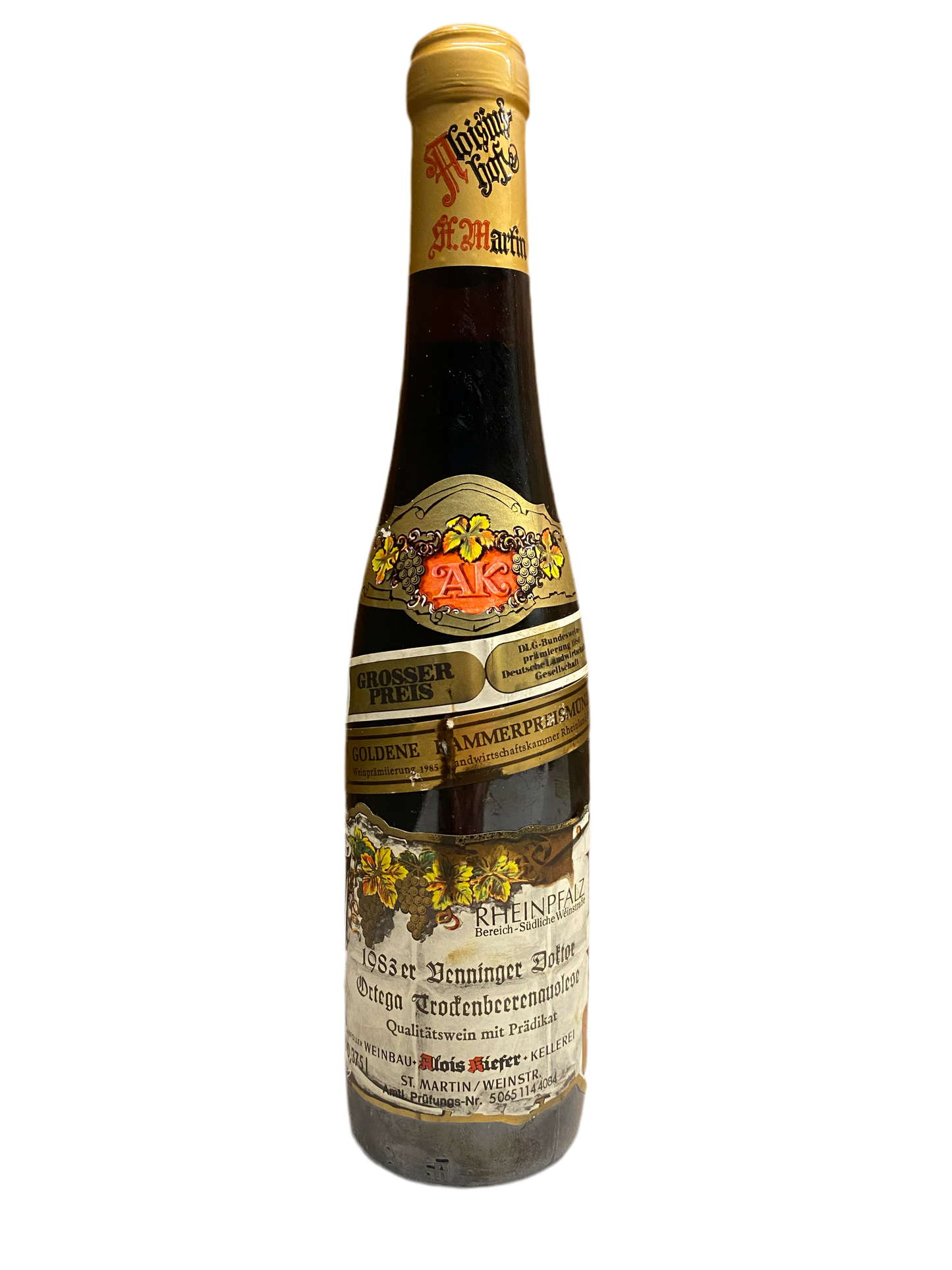 Zeer exclusief Weingut Aloisiushof Denninger Doltoe Ortega Trockenbeerenauslese 375ml, 1983