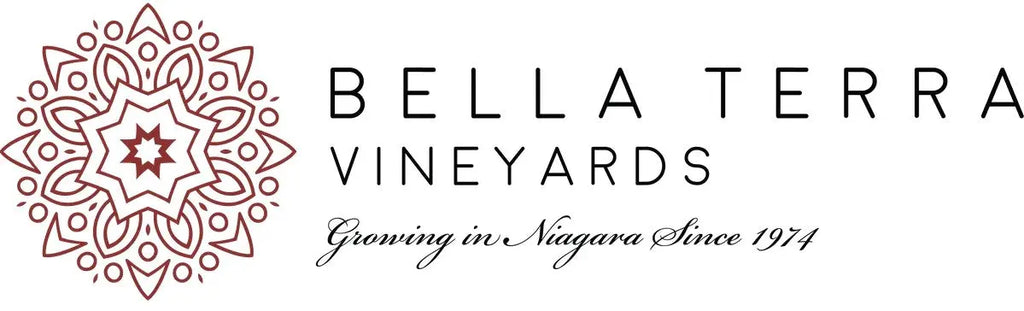 Logo van Bella Terra Vineyards – Canadees wijnhuis uit Niagara gespecialiseerd in premium rode en dessertwijnen.