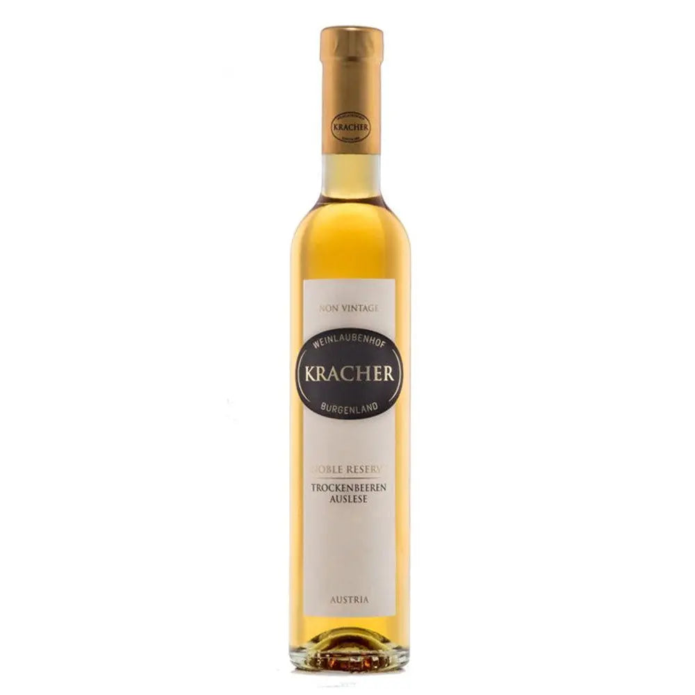 Kracher N/V Noble Reserve Trockenbeerenauslese – Een top klasse Oostenrijkse dessertwijn met aroma’s van abrikoos, honing en citrus, perfect bij crème brûlée of blauwe kaas.